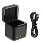 TELESIN 3 Slots Storage Charger Box For GoPro HERO12 HERO11 HERO10 HERO9 Black Action Camera