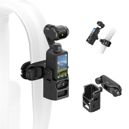 TELESIN Quick Release Backpack Strap Mount for DJI Osmo Pocket 3 | One-Handed Clip Holder with Dual Lock, Anti-Slip Silicone Pad, Fits Most Backpack Straps, Outdoor POV Accessory