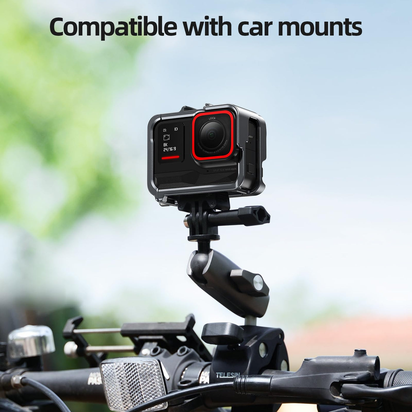 TELESIN Metal Frame Aluminum Cage with Cold Shoe for Insta360 Ace/Ace Pro | Quick Release Aluminum Frame Accessories Protective Housing Shell