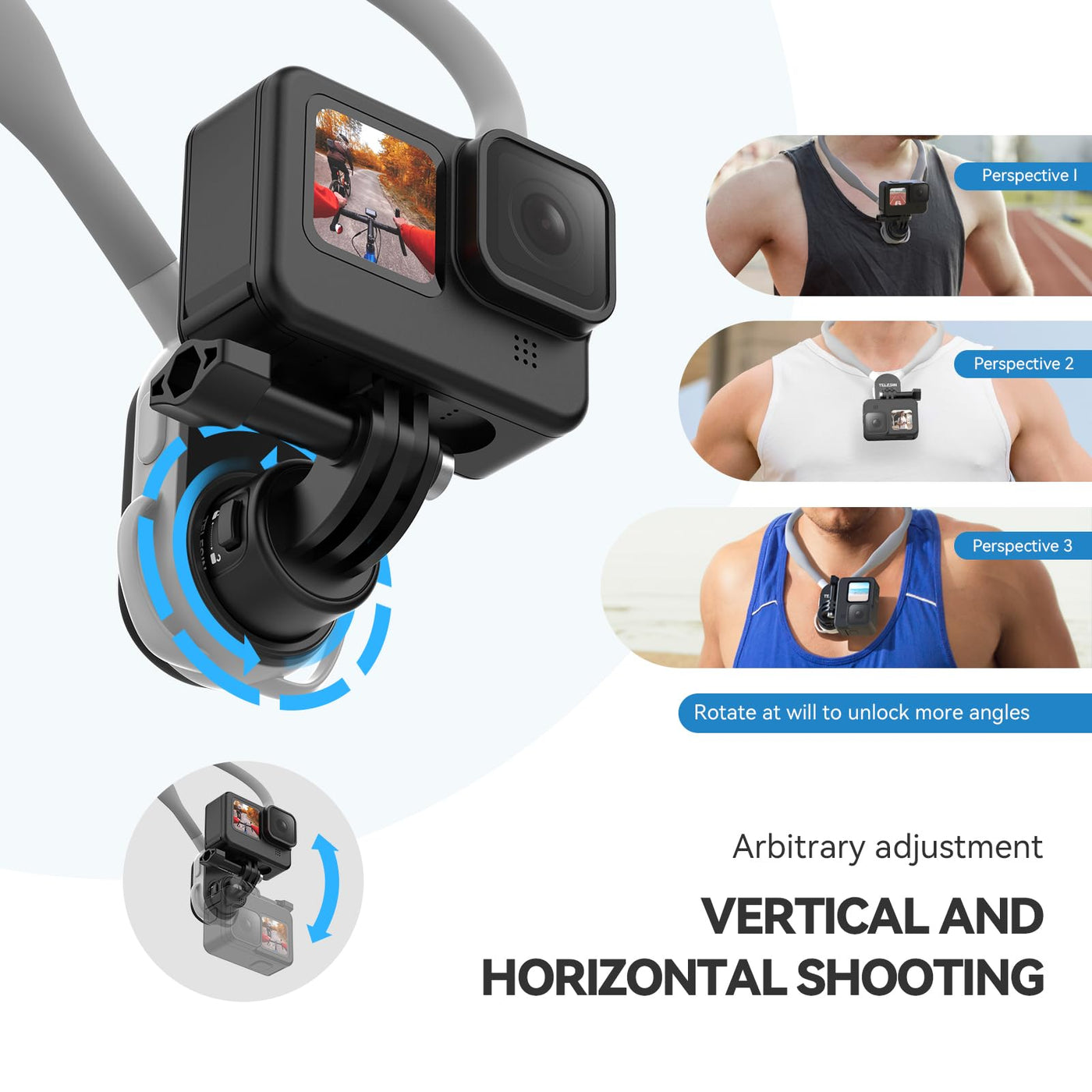 TELESIN S2 Magnetic Quick Release Neck Mount with Fixing Chest Strap | Necklace Lanyard Holder For GoPro Insta360 DJI Action Osmo Pocket Action Camera Accessories