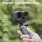 TELESIN Magnetic Quick Release Mount for Insta360 Ace/Ace Pro | Aluminum Snap-On Magnetic Two-Claw Base Mount with 1/4" Screw Hole