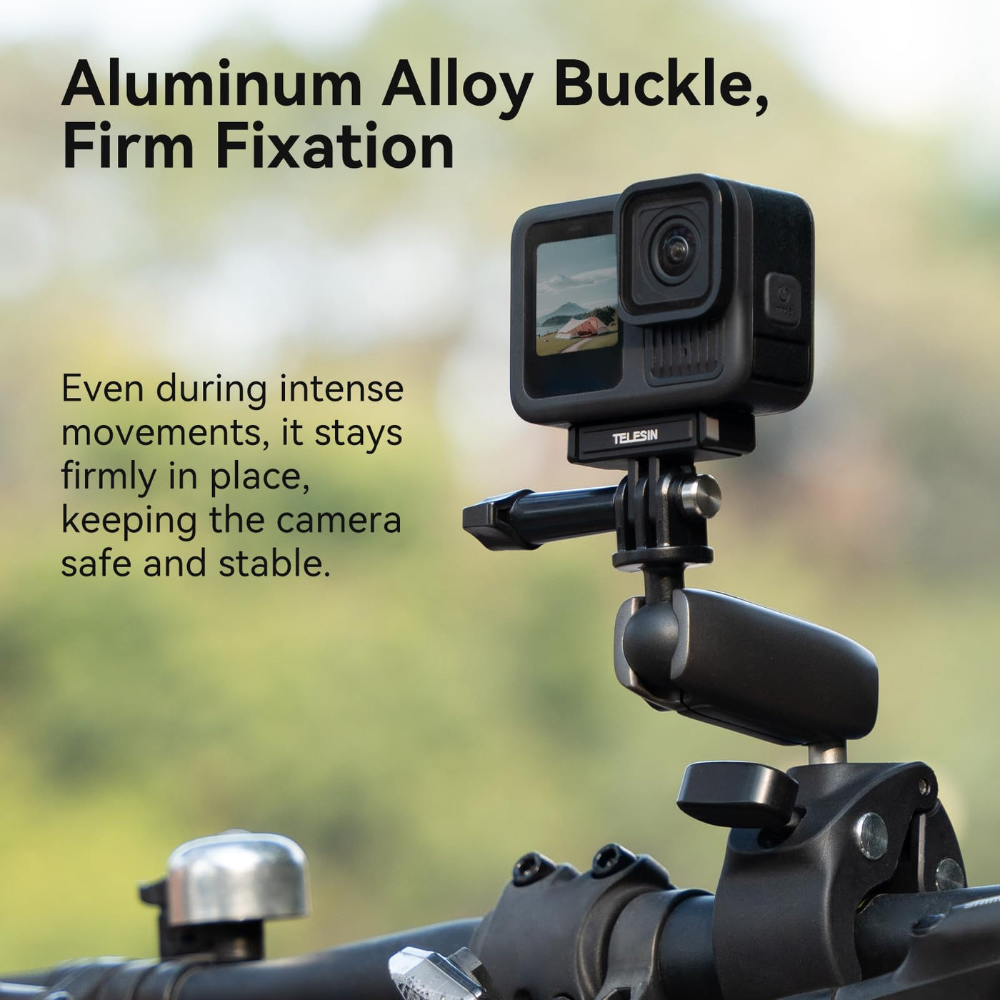 TELESIN Magnetic Quick Release Base Mount Compatible with GoPro HERO 13 Black | Metal Base Adapter Dual Lock Anti-Slip Button Design Compatible with GoPro 13