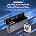 TELESIN 2-Pack Stamina Battery and Pocket Storage Charging Box Bundle for GoPro HERO12/11/10/9 Multifunctional with Flat Design