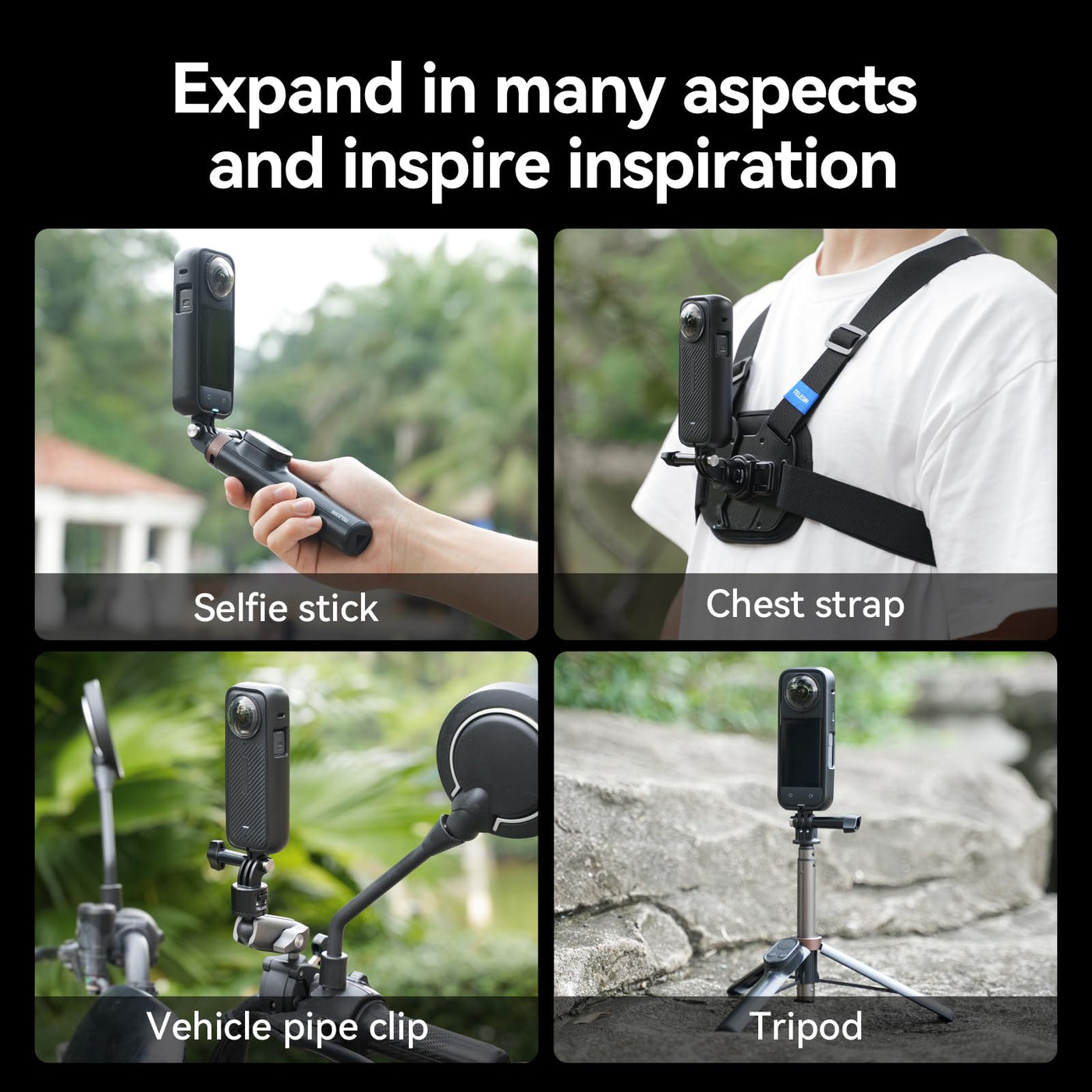 TELESIN Protective Case for Insta360 X4 | ElectronGeek Durable X4 Frame Cage with Mounting Flexibility