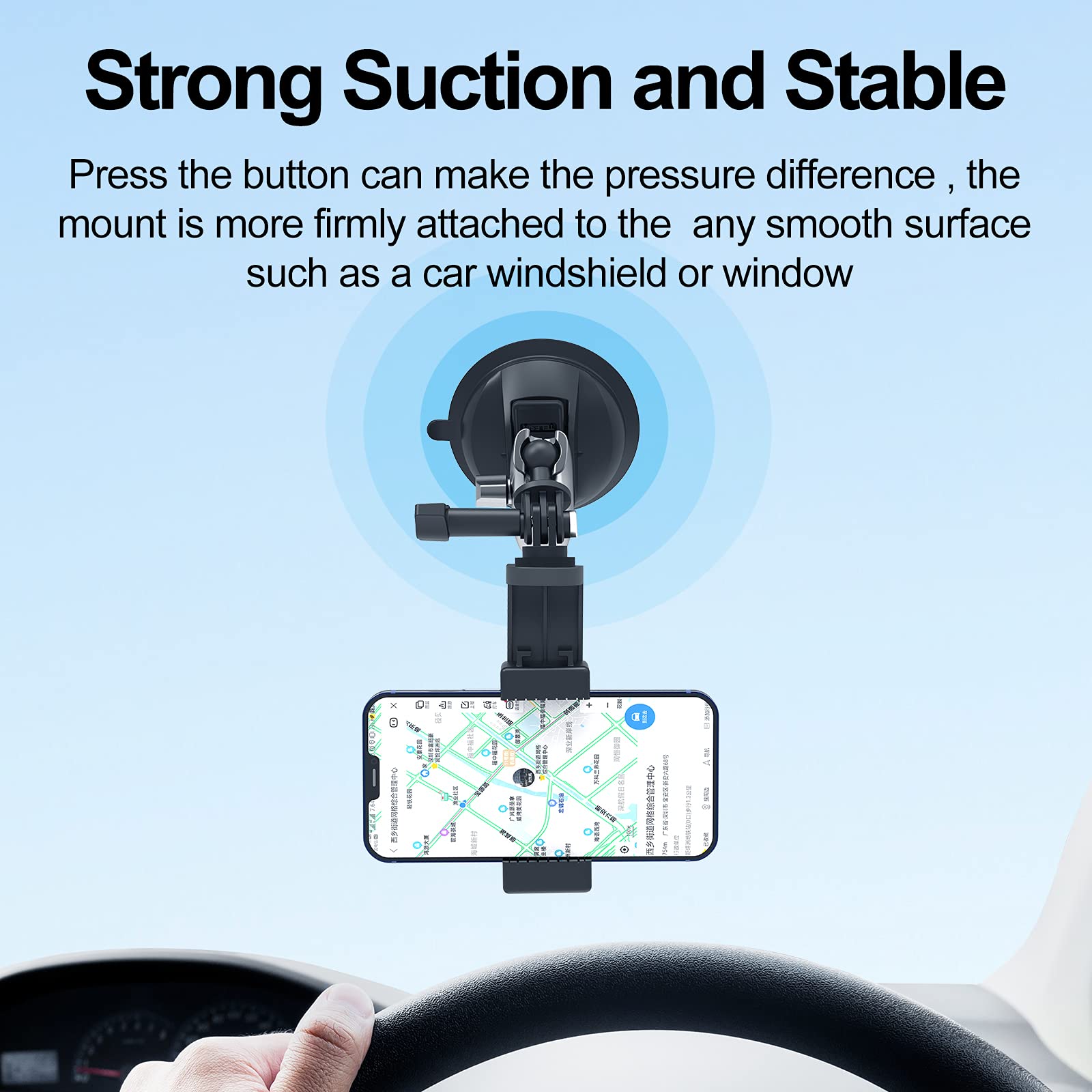 TELESIN Action Camera Universal Suction Cup Mount 360 Degree Rotatable for GoPro, Insta 360, DJI Action 2, Osmo Action, Osmo Pocket and Mobile Phone