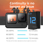 TELESIN Battery for GoPro HERO12 HERO11 HERO10 HERO9 Black | Camera Battery for GoPro 12 11 10 9 - Black