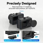 TELESIN Upgraded Silicone Case 2.0 For DJI Osmo Action 3 4 5 Pro with Lens Cap | Drop Proof DJI Action 3 4 5 Protective Case