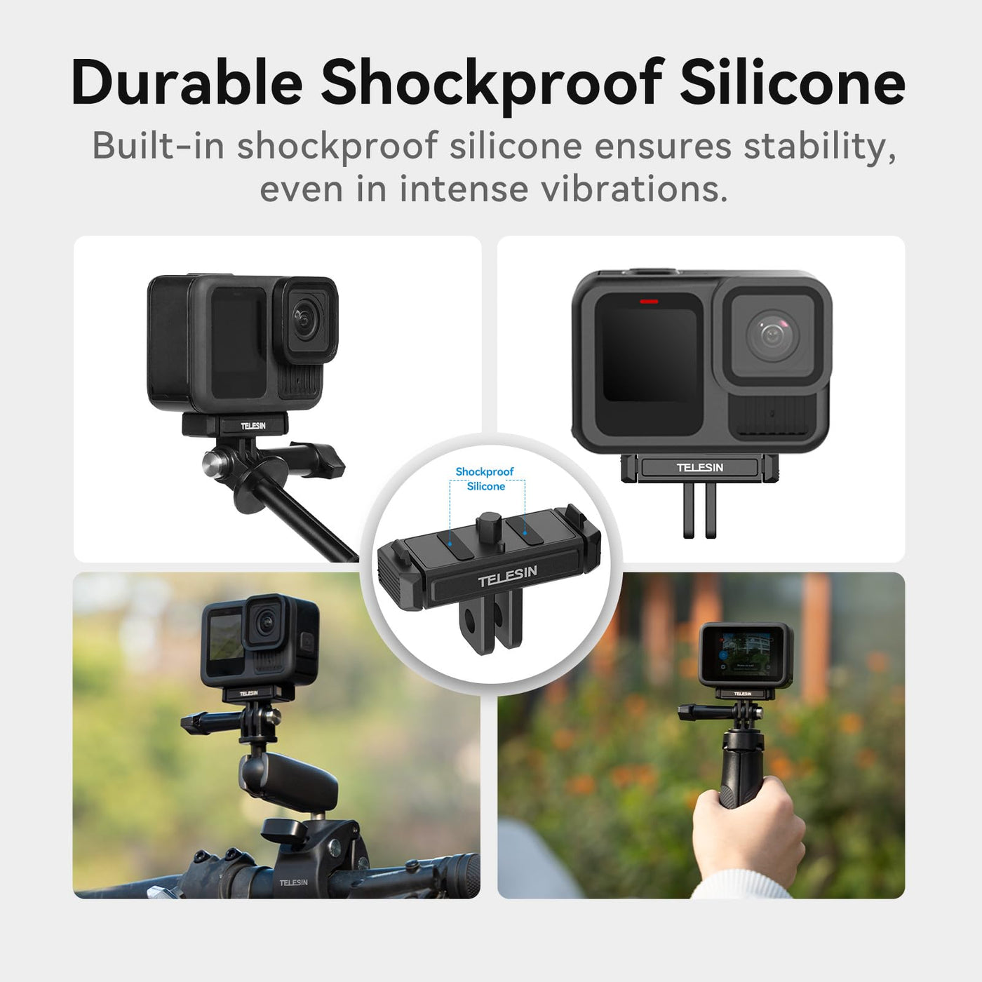 TELESIN Magnetic Quick Release Base Mount Compatible with GoPro HERO 13 Black | Metal Base Adapter Dual Lock Anti-Slip Button Design Compatible with GoPro 13