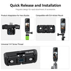 TELESIN Quick Release Base Mount For Insta360 X4 | Magnetic Aluminum Two-Claw Adapter with 1/4" Screw