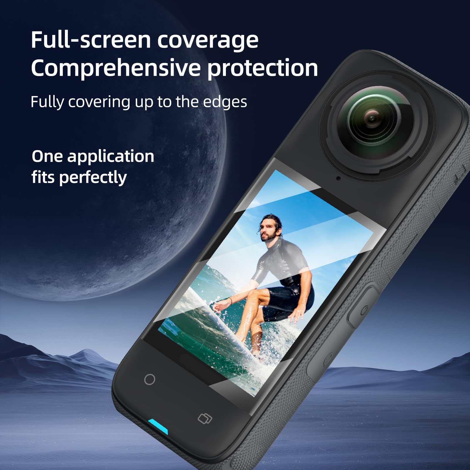 TELESIN Tempered Glass Screen Protector for Insta360 X4 | Anti-Fingerprint Screen Protection HD Film