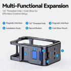TELESIN Aluminum Metal Cage for DJI Action 5 Pro Action 4 Action 3 | Lightweight Protective Frame Housing with ND/CPL Lens Filter Compatibility and 1/4 Cold Shoe