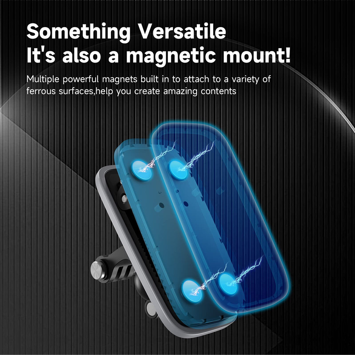 TELESIN Upgraded Magnetic Backpack Strap Holder With 360 Rotary Ball Mount for Action Camera Universal Clip