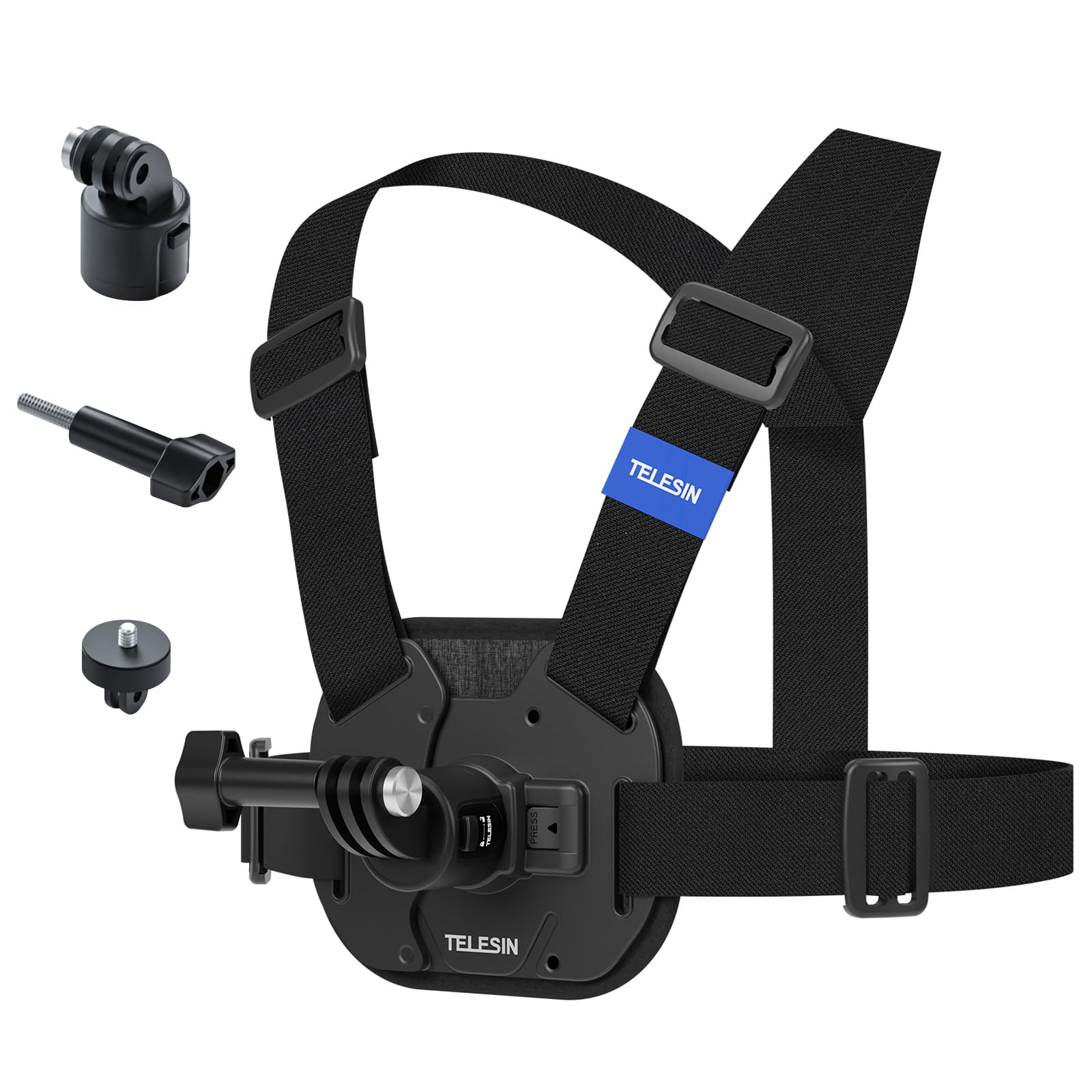 TELESIN S2 Upgraded Quick Release Chest Mount Compatible with GoPro Insta360 DJI Osmo | Action Camera Chest Strap Harness