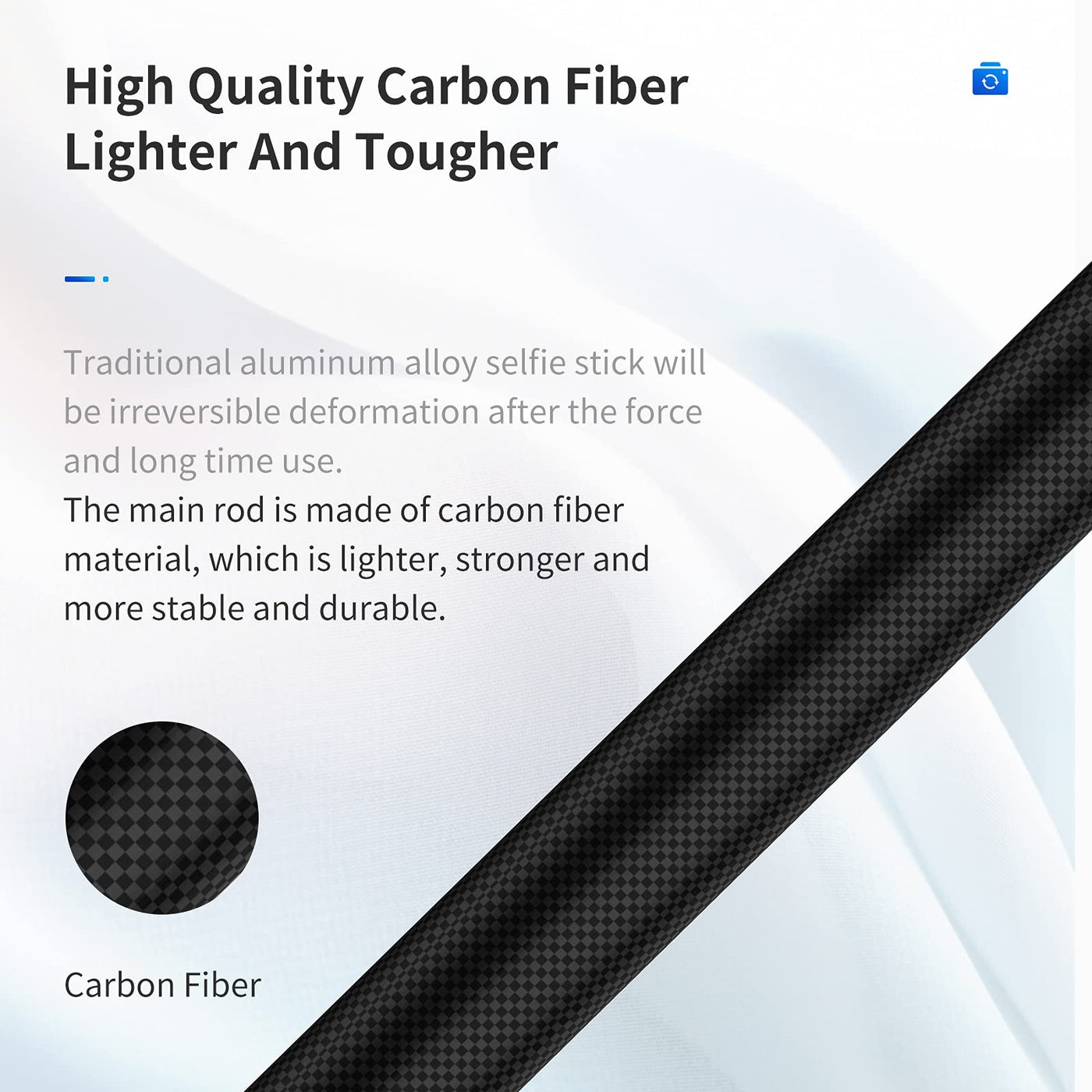 TELESIN Upgraded 1.16 Meters Carbon Fiber Ultra Light Selfie Stick for GoPro Osmo Action Camera, Invisible Stick for GoPro MAX, Insta360 ONE R ONE X2