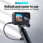 TELESIN Removable Metal Battery Door Compatible with GoPro Hero 9 Black Side Cover Replacement