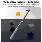TELESIN 2nd Gen 1.2 Meter Carbon Fiber Selfie Stick for Action Camera, Invisible Stick for Insta360 ONE RS, ONE X3-120CM