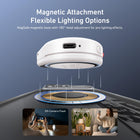 TELESIN Magnetic Mini Flashlight for Phone | Portable LED Flash Light Compatible with MagSafe, 15W 5000Lux 180° Adjustable with Bluetooth Control (White)