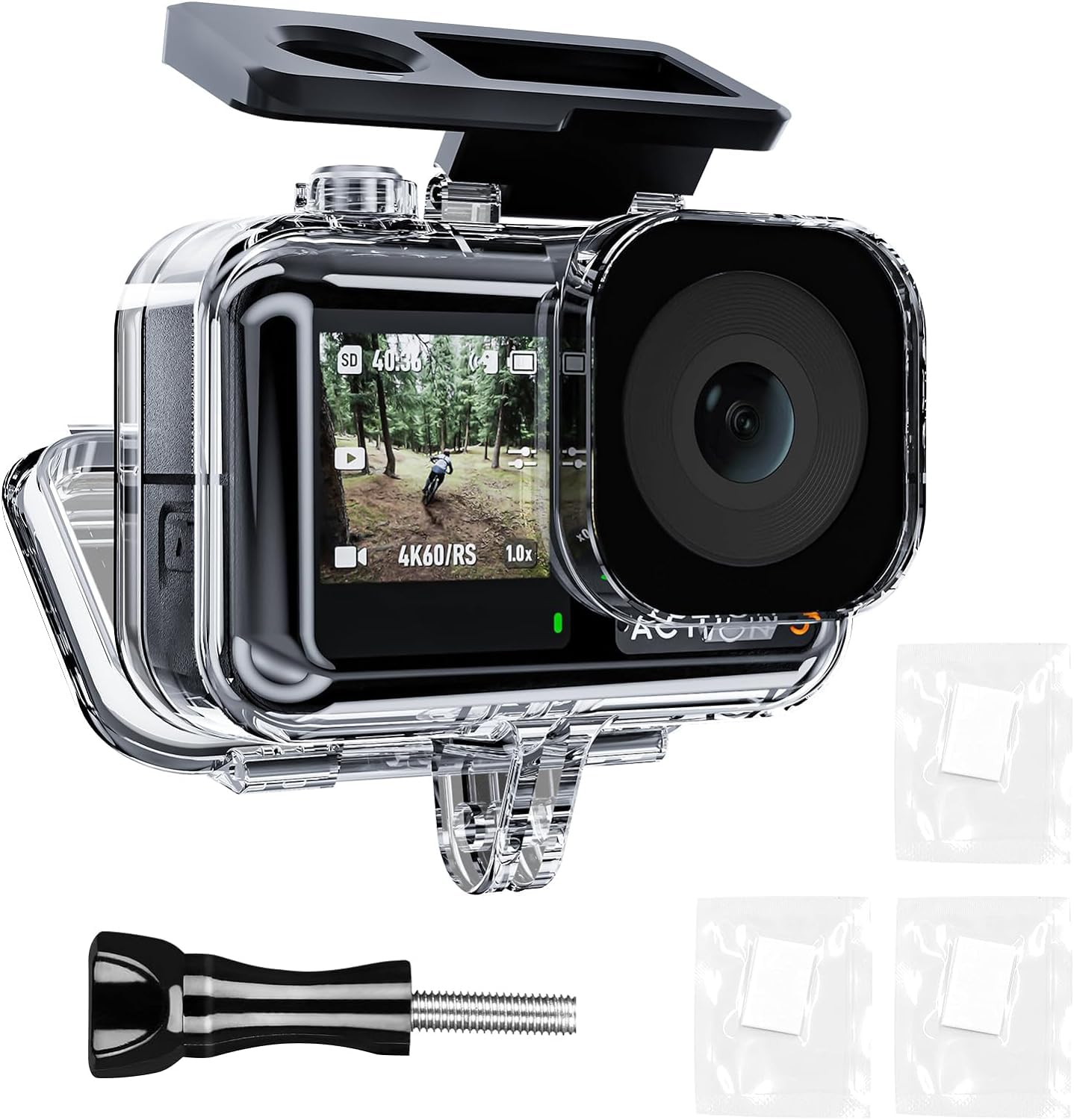 TELESIN 45 Meter Depth Waterproof Case for DJI Osmo Action 3 Action 4 Dive Housing