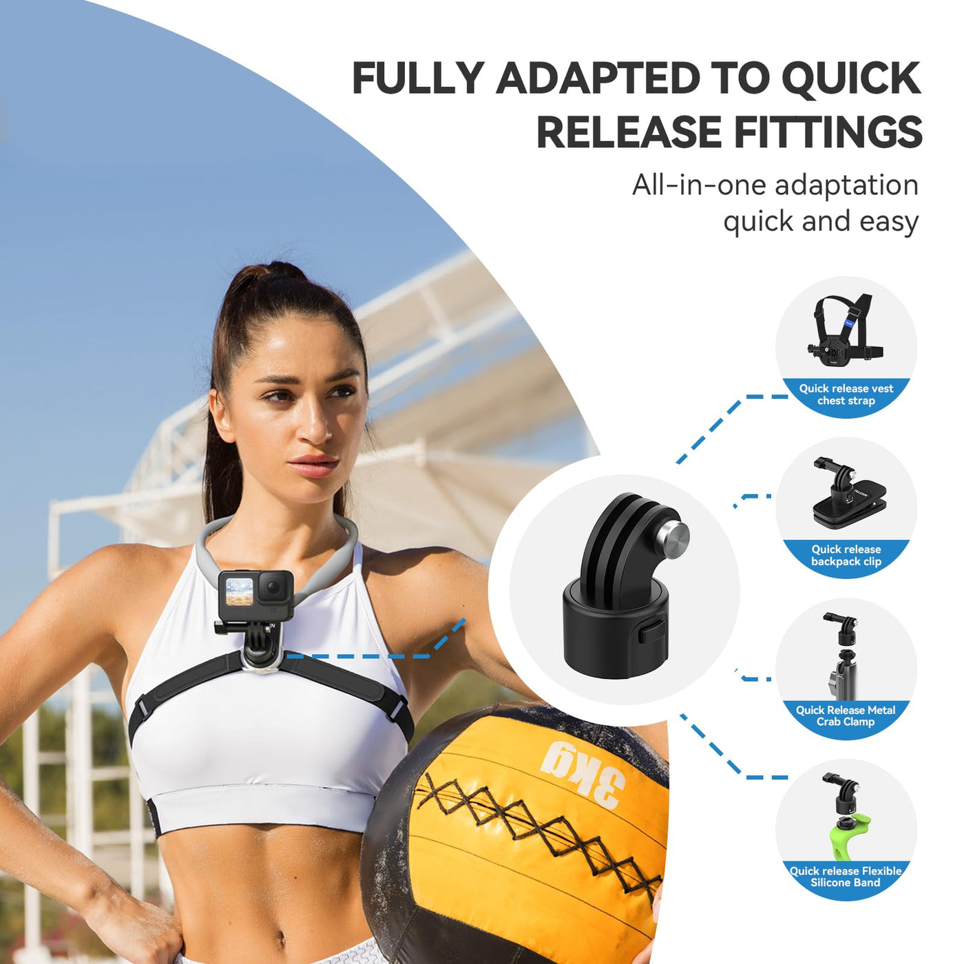 TELESIN S2 Magnetic Quick Release Neck Mount with Fixing Chest Strap | Necklace Lanyard Holder For GoPro Insta360 DJI Action Osmo Pocket Action Camera Accessories