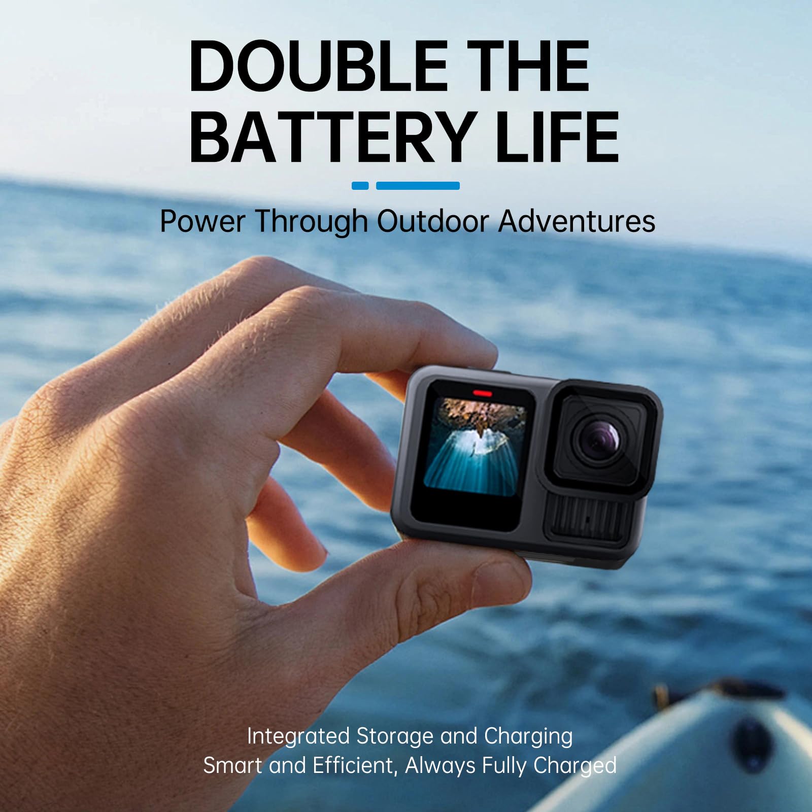 TELESIN Power Charger for GoPro HERO13 Black | Portable 10000mAh Fast Charger Box for GoPro 13 Battery