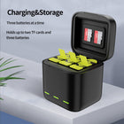 TELESIN 3 Slots Storage Charger Box For GoPro HERO12 HERO11 HERO10 HERO9 Black Action Camera