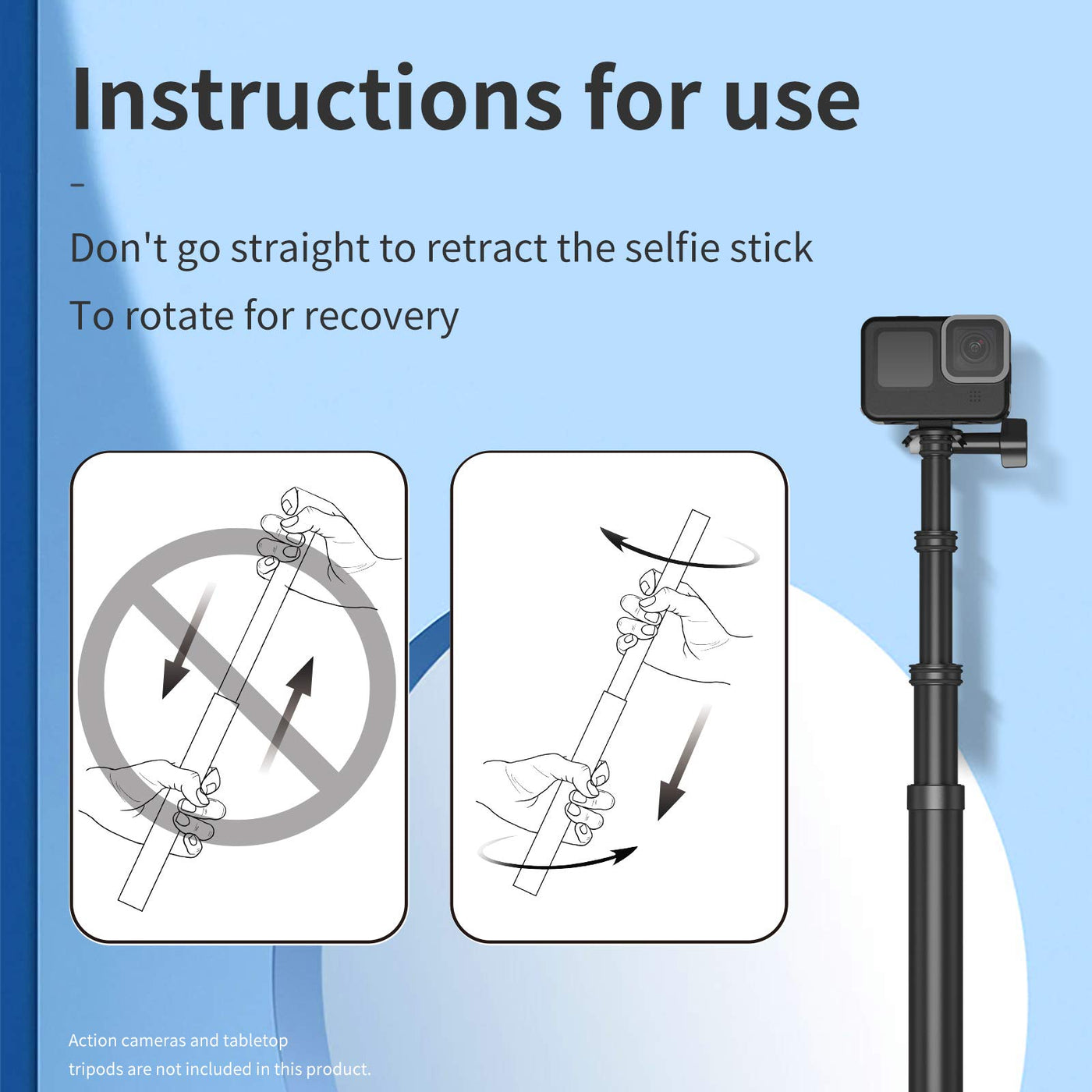 TELESIN 2nd Gen 2.7M Ultra Long Carbon Fiber Selfie Stick for GoPro Insta360 DJI Action Osmo Action Extendable at 6 Lengths