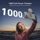 TELESIN Magnetic Mini Flashlight for Phone | Portable LED Flash Light Compatible with MagSafe, 15W 5000Lux 180° Adjustable with Bluetooth Control (White)