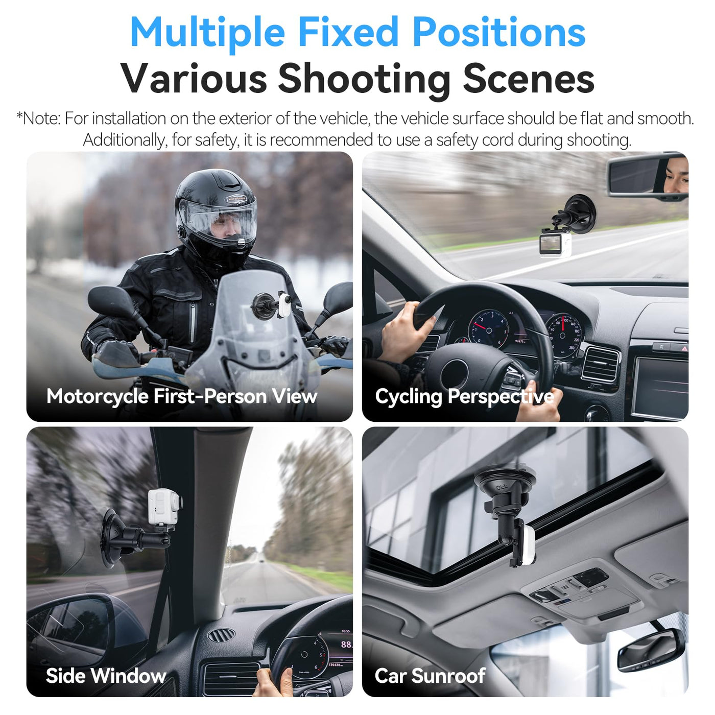 TELESIN Suction Cup with Magnetic Mount Kit for Insta360 GO3 | Car Motorcycle Holder Window Windshield Dashboard Attachment for Insta 360 GO 3 Accessory