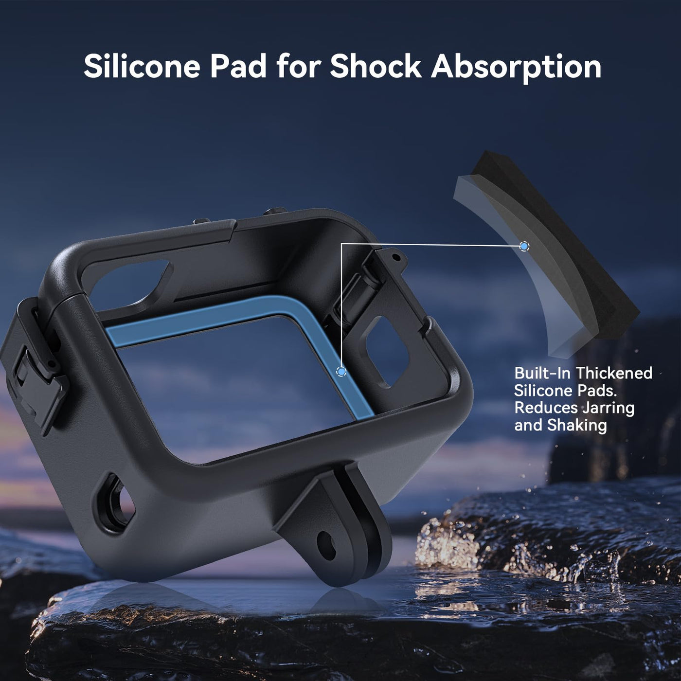 TELESIN Upgraded Protective Housing Case for GoPro HERO13 HERO12 HERO11 HERO10 HERO9 Black | Plastic Frame Vlog Cage with 1/4" Thread & Cold Shoe Mount