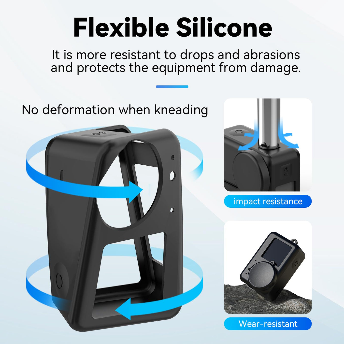 TELESIN Silicone Case with Lens Cap for DJI Osmo Action 5 Pro Action 4 Action 3 Silicone Protective Cover