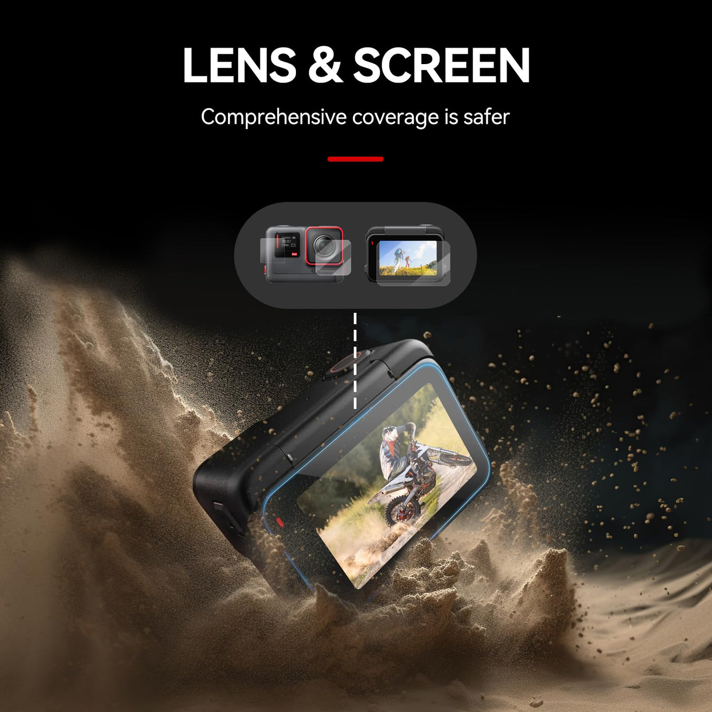 TELESIN Screen Protector for Insta360 Ace | HD Ultra Clear Tempered Glass Screen Protector, Laminated Film Lens Protector Compatible with Insta360 Ace