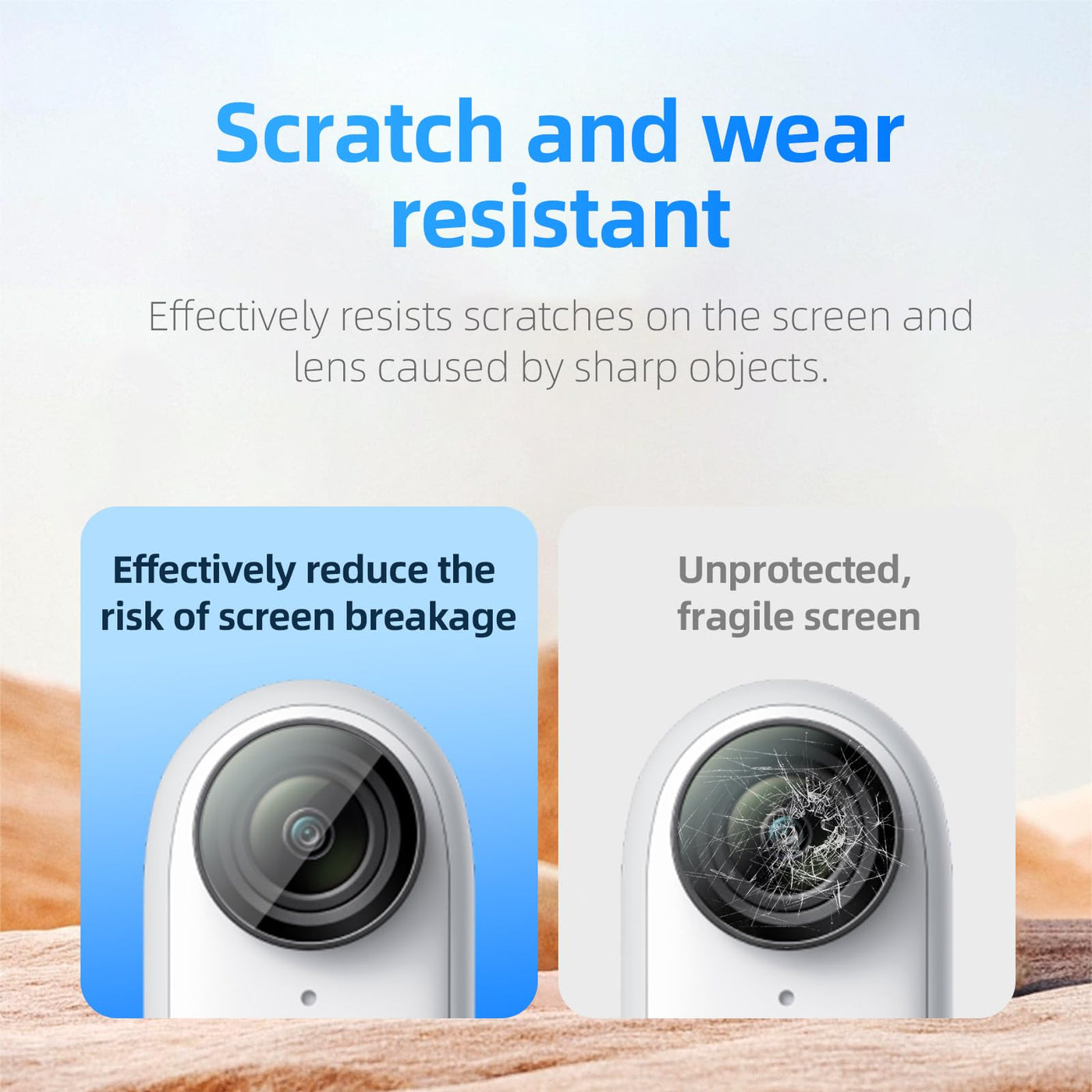 TELESIN Tempered Glass Screen & Lens Protector for Insta360 GO 3 Action Camera | HD Ultra Clear Waterproof Dust-proof Anti-Scratch for Insta360 GO3 Accessories