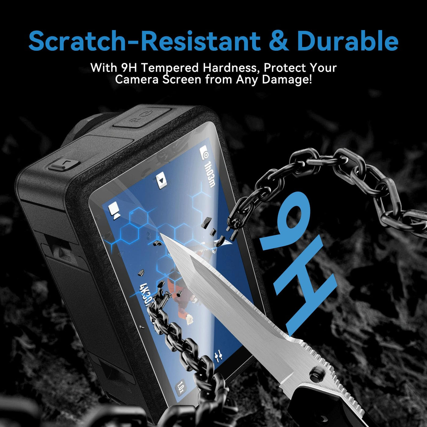 TELESIN Tempered Glass Screen Protector set for DJI Osmo Action 5 Pro Compatible with Original DJI Frame