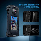 TELESIN Aluminum Metal Frame Cage for Insta360 X4 | Utility Protective Housing Vlog Case for Insta 360 X4, Cold Shoe Port with 1/4" Threads Mount