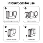 TELESIN Removable Metal Battery Door Compatible with GoPro Hero 9 Black Side Cover Replacement