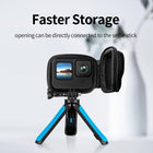 TELESIN Small Carry Case for GoPro HERO12 11 10 9 Black | Protective Case with Half Open Zipper Supports Connecting with Selfie Stick and Tripod