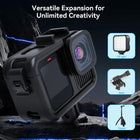 TELESIN Upgraded Protective Housing Case for GoPro HERO13 HERO12 HERO11 HERO10 HERO9 Black | Plastic Frame Vlog Cage with 1/4" Thread & Cold Shoe Mount