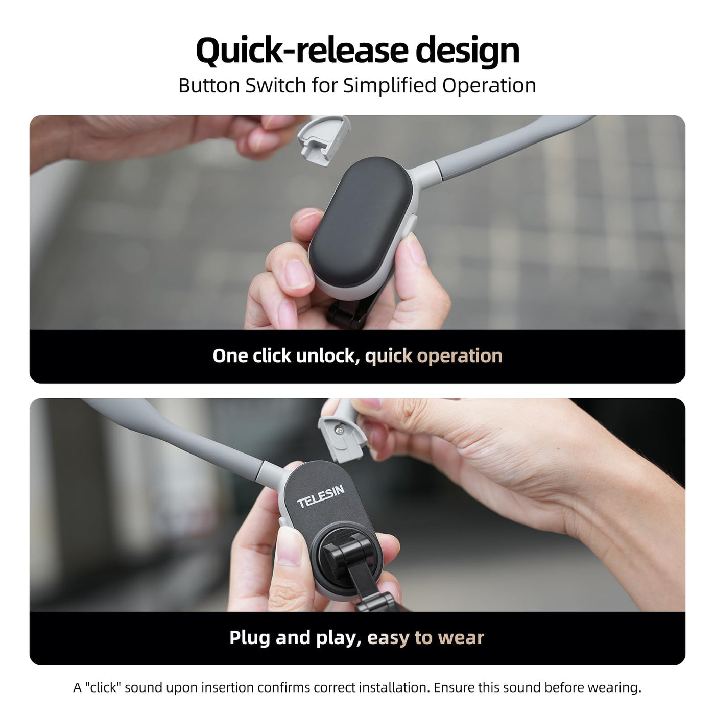 TELESIN Magnetic Neck POV Mount for Mobile Phone | Cell Phone Neck Holder Vlog Selfie Mount Hand Free Chest Stand Strap for iPhone 15 14 13 12 Series Android Phones - Grey