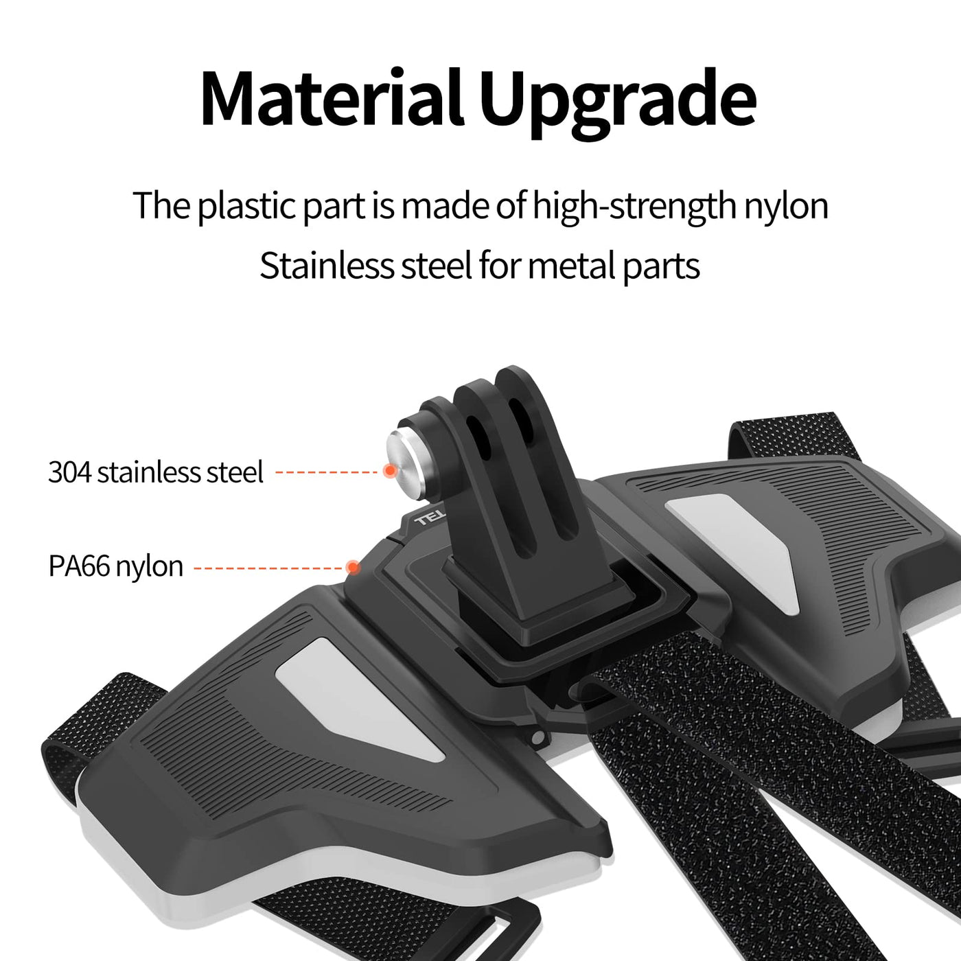 TELESIN Motorcycle Mount Helmet Chin Strap Clip, Dirtbike Bicycle Head Mounts Clamp Holder Attachment for GoPro Max Hero 12 11 10 9 8 7 6 5, Insta360 X2 X3 GO 2 Go 3, AKASO, DJI Action 3 4 Accessories