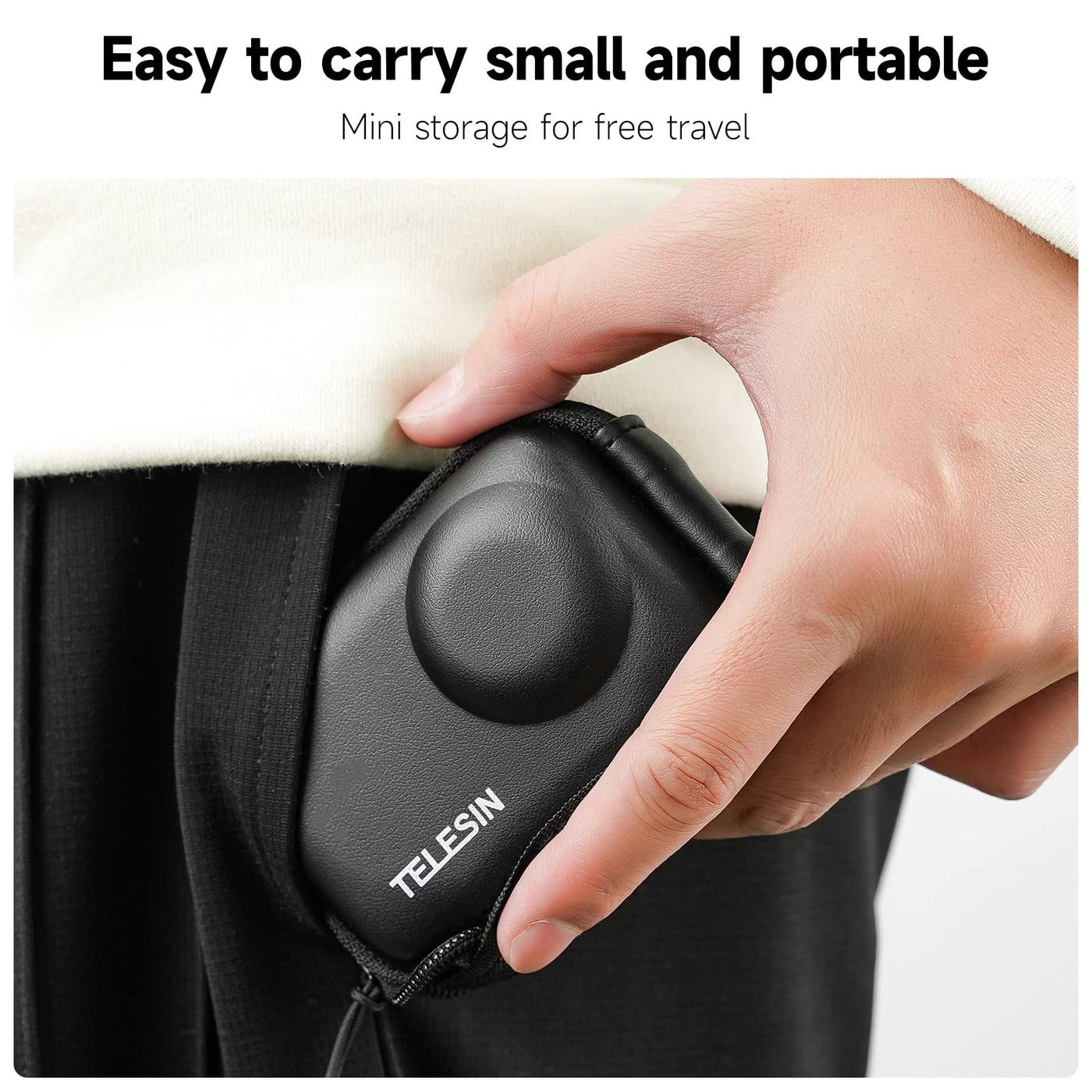 TELESIN Protective Carry Case for DJI Osmo Action 3 Action 4 with Half Open Port Design