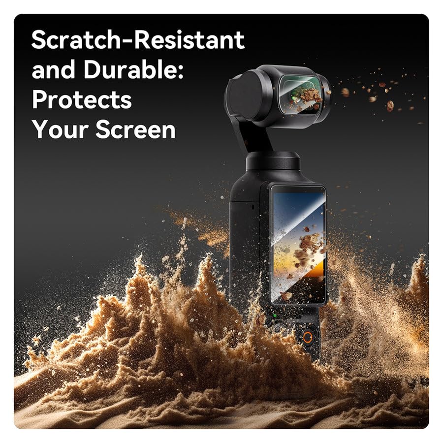 TELESIN 2-Pack Tempered Glass Set for DJI Osmo Pocket 3 | Ultra HD Protective Film, 9H Hardness, Scratch Resistant Pocket 3 Accessories