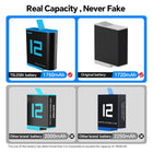 TELESIN Battery for GoPro HERO12 HERO11 HERO10 HERO9 Black | Camera Battery for GoPro 12 11 10 9 - Blue