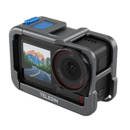 TELESIN Aluminum Metal Cage for DJI Action 5 Pro Action 4 Action 3 | Lightweight Protective Frame Housing with ND/CPL Lens Filter Compatibility and 1/4 Cold Shoe