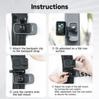 TELESIN Upgraded Magnetic Backpack Strap Holder With 360 Rotary Ball Mount for Action Camera Universal Clip