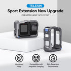 TELESIN Metal Cage Ultra for GoPro HERO 13/12/11/10/9 | Upgrade Magnesium-Aluminum Alloy Protective Frame Case with Side Charging Protection Cold Shoe