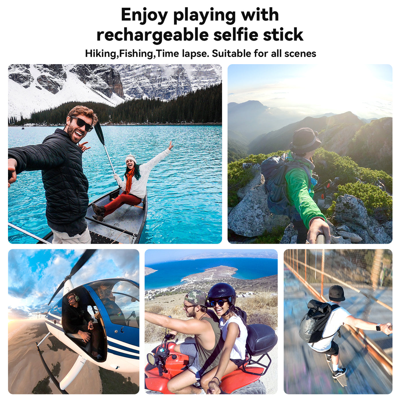 TELESIN Selfie Stick 10000mAh Battery with USB-C Cable for Action Camera