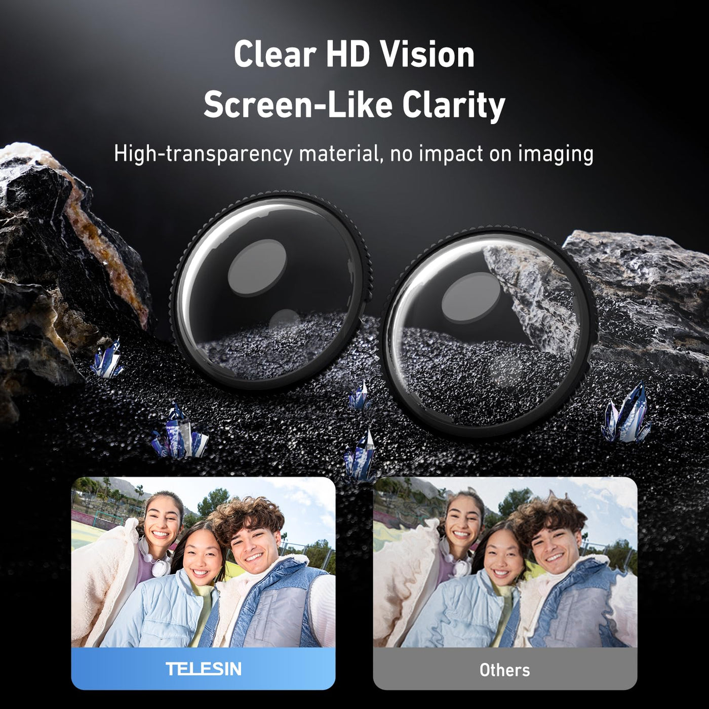 TELESIN Dual Lens Protection Cover For Insta360 X5 | Scratch Resistant Lens Protector X5