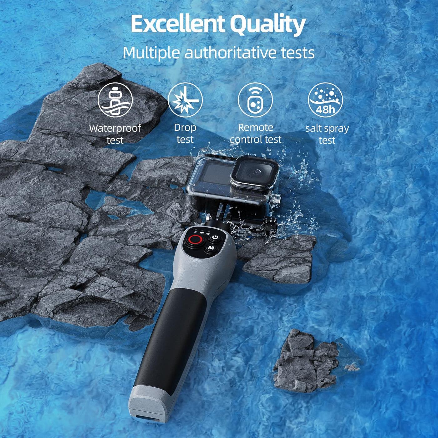 TELESIN Underwater Selfie Stick with Bluetooth Remote Control for GoPro HERO13 12 11 10 9 8 | Waterproof & Extendable for Diving Surfing Snorkeling