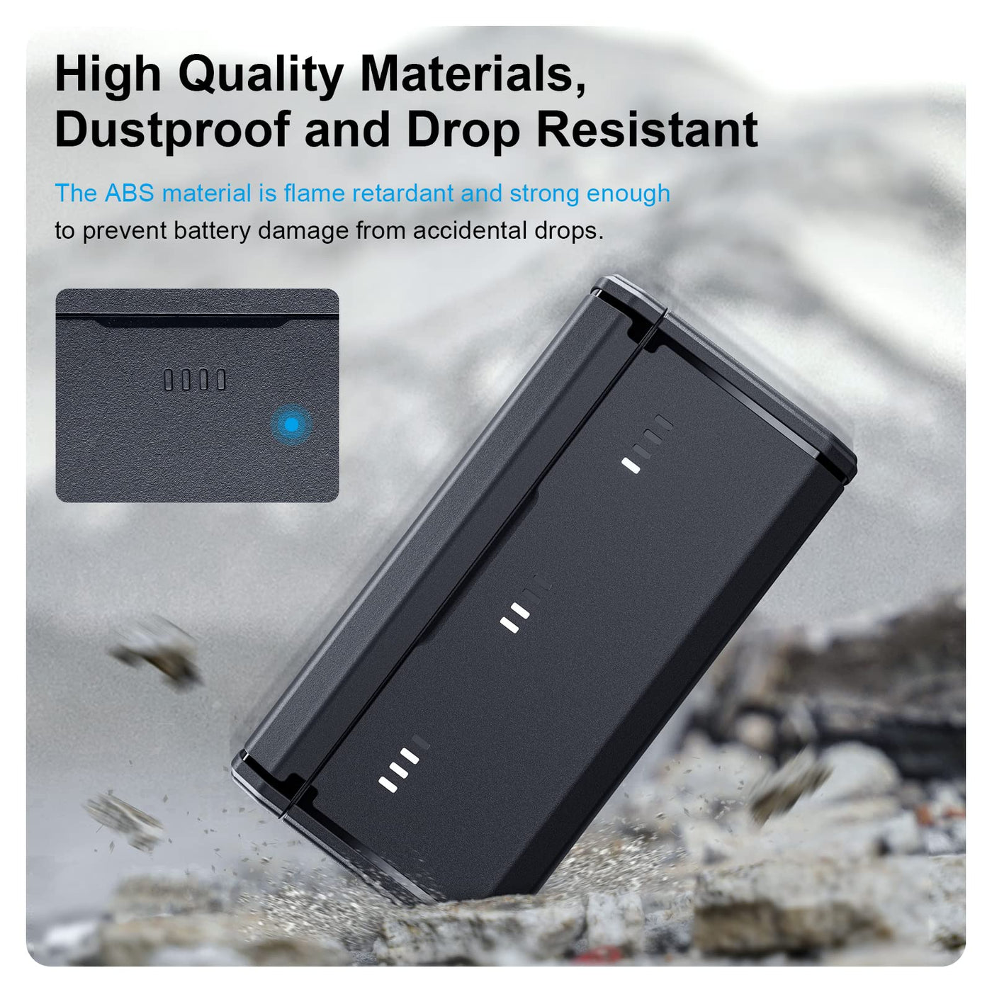 TELESIN Enduro Battery Charger with Smart Power Indicator for GoPro HERO13 | Go Pro 13 Charging Accessories Portable Flat Design with Side Charging Port