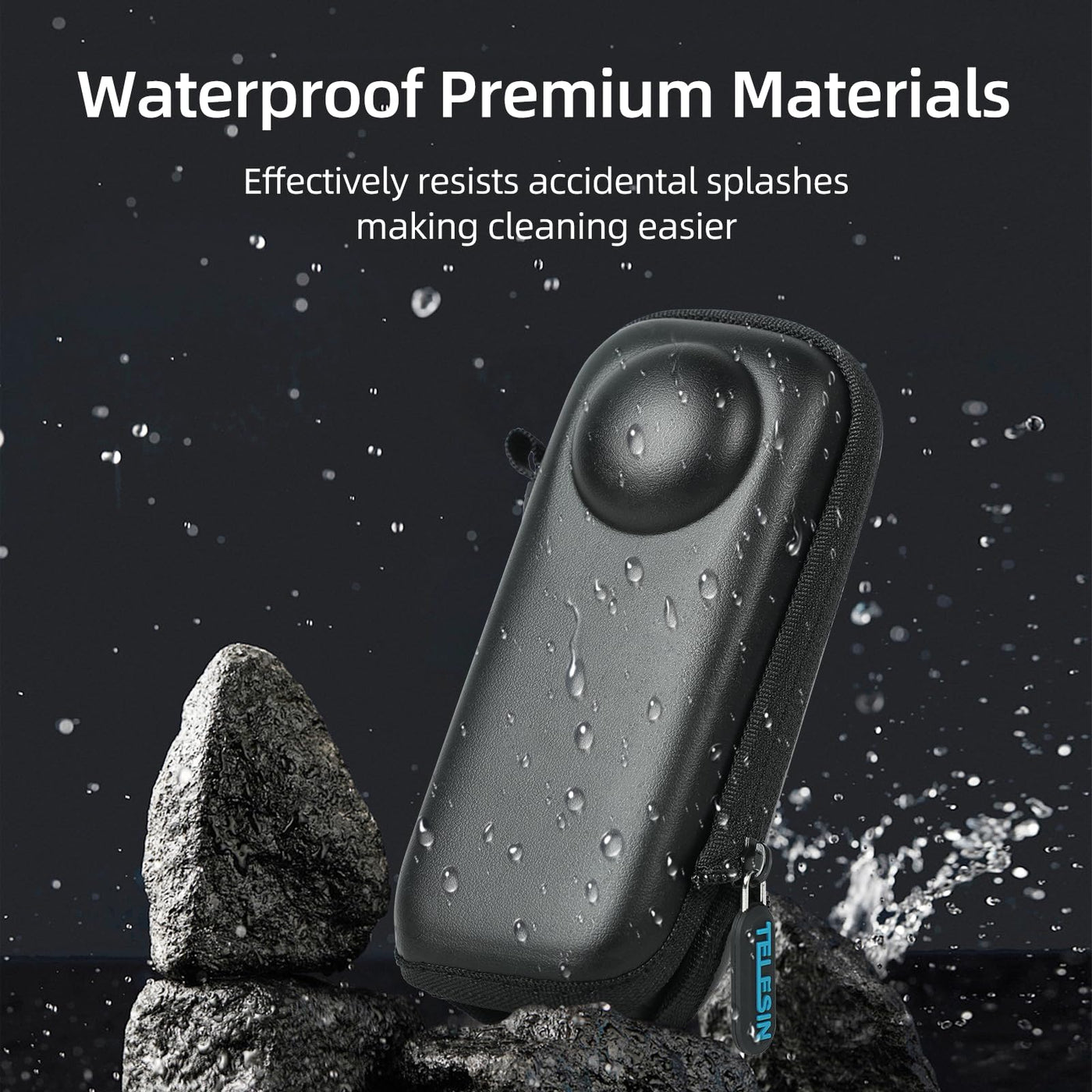 TELESIN Portable Carrying Case for Insta360 X4 | Hard Shell Travel Storage Case for Insta360 X4 Accessories, Water-resistance Mini Protective Hard PU Shell Box